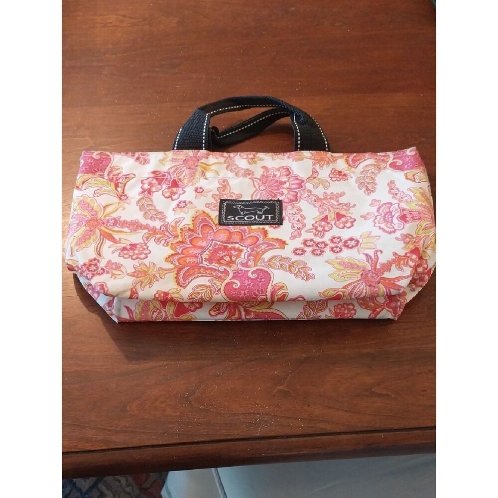 Scout Pink and Yellow PLASTIC Floral Cosmetic Bag - Scout